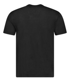 New Majestic Filatures Tee-Shirt Homme Col V Manches Courtes Lin Noir