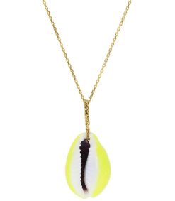 Online Aurélie Bidermann Collier Coquillage Merco Jaune Fluo