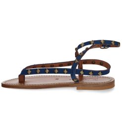 Hot K.Jacques Sandales Deltapyr Cuir Velours Bleu Bronze