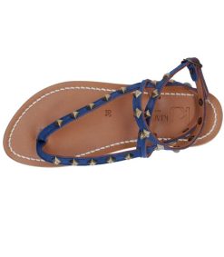 Hot K.Jacques Sandales Deltapyr Cuir Velours Bleu Bronze