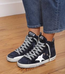 Best Golden Goose Baskets Francy Classic Cuir Suede Marine