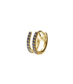 Best And... Paris Boucle D'Oreille Double Saphirs Bleu