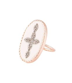 Online Pascale Monvoisin Bague Bowie N°3 Blanc Et Diamants