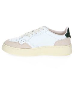 New Autry Baskets Medalist Low En Daim Et Cuir Blanc Et Mount