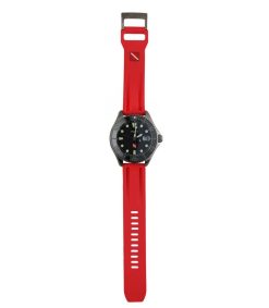 Best Timex Montre Automatique Tiburon En Titane Cadran Noir Et Bracelet Rouge