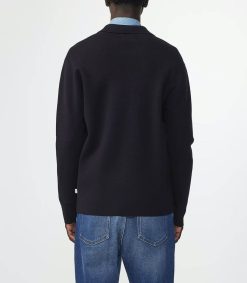 Wholesale NN07 Sweat-Shirt Homme Zippe Harald Navy Blue