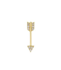 Hot Feidt Paris Boucle D'Oreille Fleche Or Jaune 18K Et Diamants