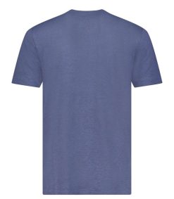 Hot Majestic Filatures Tee-Shirt Homme Col V Manches Courtes Lin Venice Blue