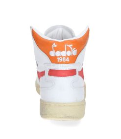 Clearance Diadora Baskets Heritage Mi Used Blanc/Corail