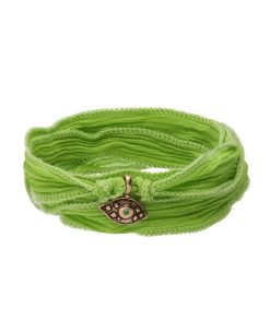 Online Catherine Michiels Bracelet En Soie A Nouer Et Charm Amazing Eye En Bronze Et Tsavorite