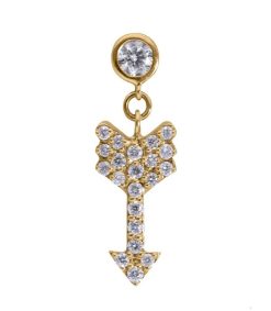 Hot And... Paris Boucle D'Oreille Fleche Or Jaune Et Diamants