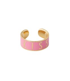 Best Design Letters Bague Ajustable Big Word Candy Kiss Pink