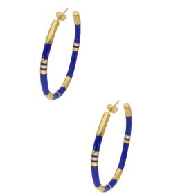 Online Aurélie Bidermann Creoles Positano A Rayures Lapis