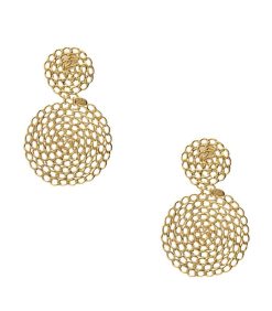 Online Gas Bijoux Boucles D'Oreille Onde Gourmette Dore