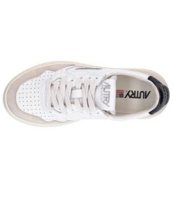 Hot Autry Baskets Medalist Low Daim Et Cuir White/Black