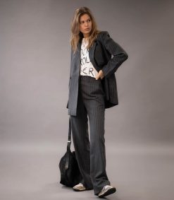 Online Anine Bing Pantalon Tailleur Drew Grey Pinstripe