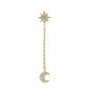 New Feidt Paris Boucle D'Oreille Pendante Etoile Et Lune A Diamants