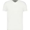 Hot Majestic Filatures Tee-Shirt Homme Col V Manches Courtes Blanc