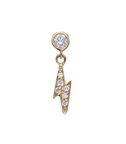 Online And... Paris Boucle D'Oreille Eclair Or Jaune Et Diamants