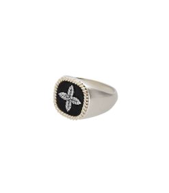 Online Pascale Monvoisin Bague Chevaliere Bowie Noir Diamants