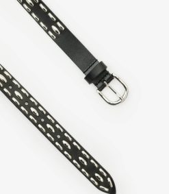 Clearance Isabel Marant Ceinture En Cuir Zap Noir