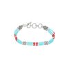 Clearance Harpo Bracelet Navajo 3 Rangs Turquoise/Corail