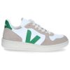 New Veja Baskets V-10 Chromefree Leather White Emeraude Sahara