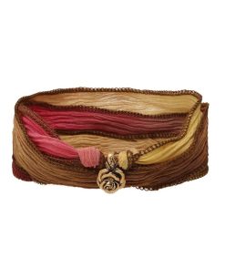 New Catherine Michiels Lien En Soie A Nouer Charm Secret Rose Bronze