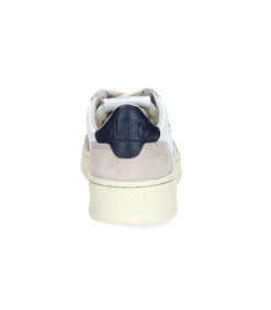 Clearance Autry Baskets Homme Medalist Cuir Suede Blanc/Navy Blue