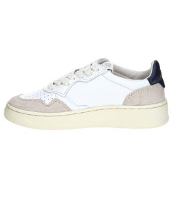 Clearance Autry Baskets Homme Medalist Cuir Suede Blanc/Navy Blue