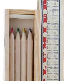 New Marc Vidal Plumier Bois 8 Crayons De Couleur