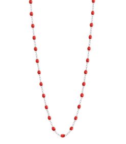 New Gigi Clozeau Collier Or Blanc Et Perles De Resine 42 Cm