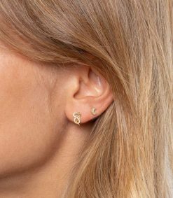 Hot Feidt Paris Boucle D'Oreille Moon Or Jaune Et Diamants