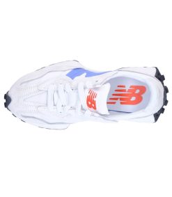 Clearance New Balance Baskets 327 Warped Essentials White Bright Lapis