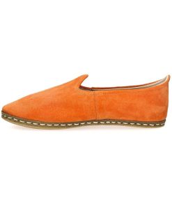 Hot Saanas Mocassins Saanas Classique Homme Cuir Suede Mandarine