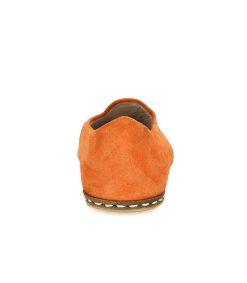 Hot Saanas Mocassins Saanas Classique Homme Cuir Suede Mandarine