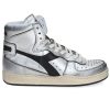 New Diadora Baskets Mi Silver Used Argento/Nero