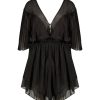 New Forte Forte Robe Courte En Coton Et Soie Noir