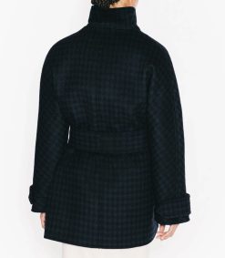 Hot Margaux Lonnberg Manteau Court Ceinture Carter En Laine Noir/Bleu