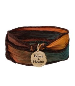 Online Catherine Michiels Bracelet En Soie Et Charm Peace & Health En Bronze