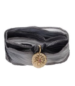 Online Catherine Michiels Bracelet En Soie Et Charm Peace & Health En Bronze