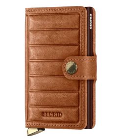 Hot Secrid Porte-Carte Premium Miniwallet Emboss Lines Cognac