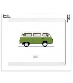 Wholesale Image Republic Affiche Le Duo Voiture Combi Volkswagen Verte 30 X 40 Cm