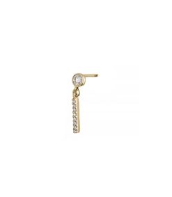 New And... Paris Boucle D'Oreilles Barre Or Jaune Et Diamants