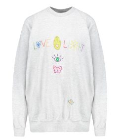 Online We Are One Project Sweat-Shirt Vintage Brode Love Light Gris