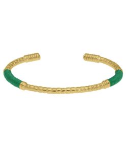 Online Aurélie Bidermann Bracelet Soho Serpent Emeraude