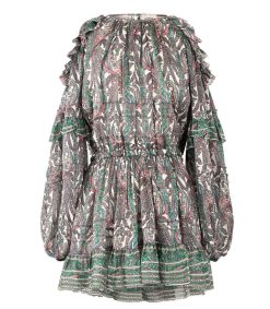 Hot Isabel Marant Robe Imprimee Gabinia Ecru