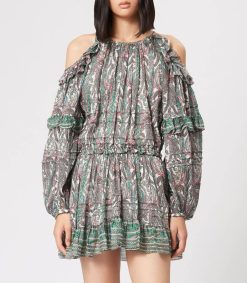 Hot Isabel Marant Robe Imprimee Gabinia Ecru