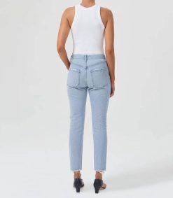 New AGOLDE Jeans Riley High Rise Straight Crop Reputation