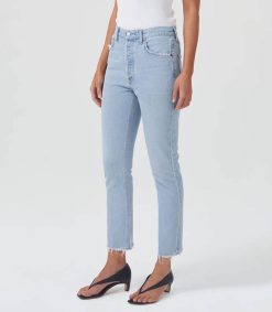 New AGOLDE Jeans Riley High Rise Straight Crop Reputation